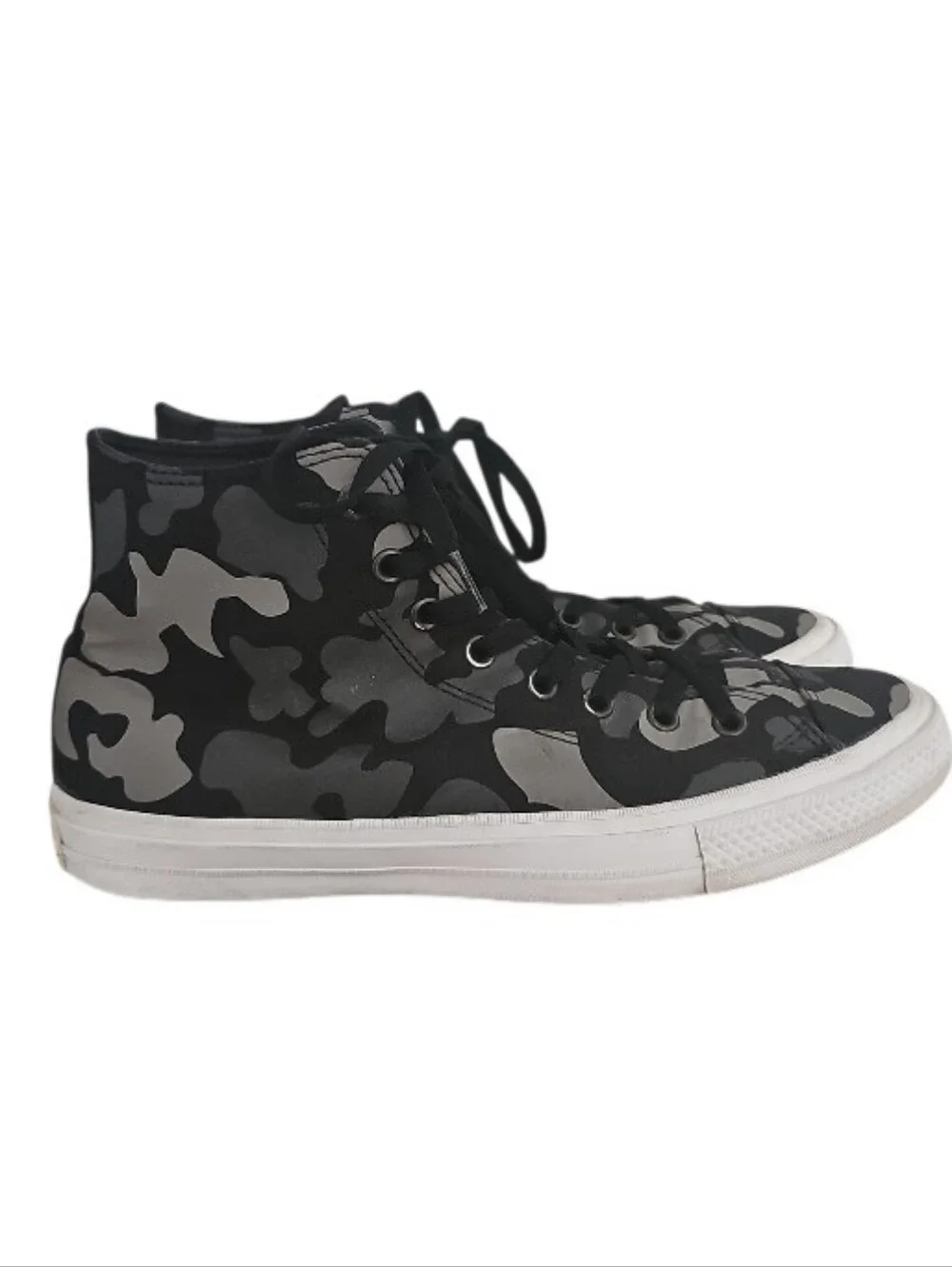 Converse Chuck Taylor II Camo High Top Sneakers Men 10.5 Black Gray Camo Shoes - Picture 2 of 15